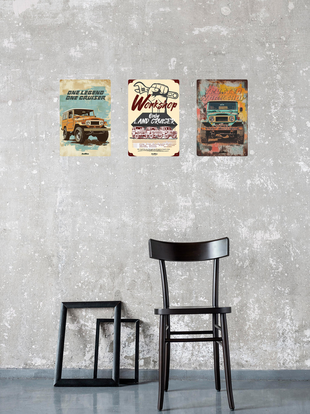 3x Metallschild LAND CRUISER - Bundle